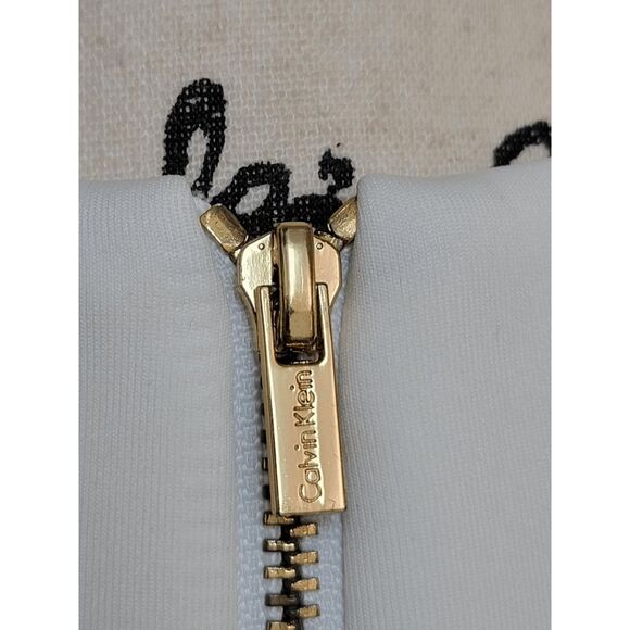 CALVIN KLEIN Women's Cold-Shoulder White Scuba Sheath Dress SIZE 6 - Picture 13 of 16